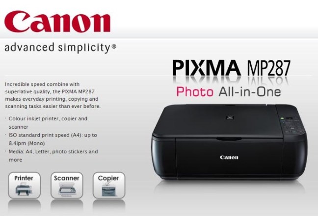 canon mp287 scan software
